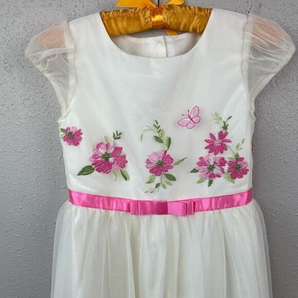 Jona Michelle White and Pink Floral Dress Size 10 EUC - Picture 2 of 6